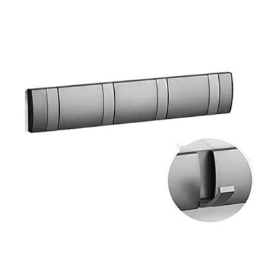 Imagem de Cabide montado na parede ganchos de parede cabide de toalha dobrável instalação sem unhas ganchos de parede cabide de parede suporte de roupas casacos para parede banheiro cabideiro montado na parede