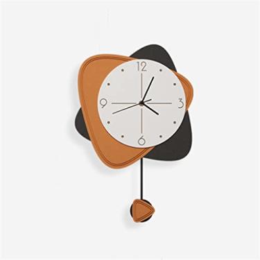 Imagem de XFNVXC Relógio de parede de madeira com corte 3D relógio de parede geométrico feito à mão relógio digital para sala de estar/B/40 * 60 cm (B 48 * 72 cm)