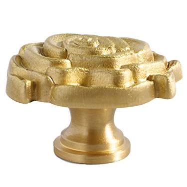 Imagem de Puxador criativo para móveis - puxadores de porta de armário rosa de latão, puxadores de gaveta de metal retrô, maçanetas criativas para armário de TV e mesa de cabeceira