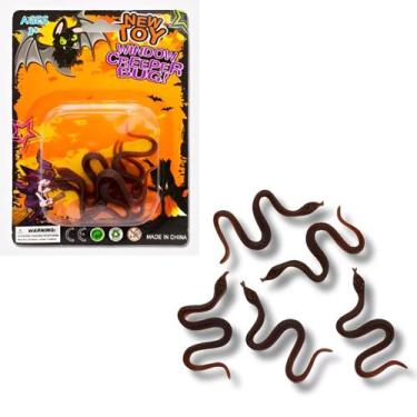 Imagem de Kit 30 Mini Cobras Borracha Pegadinha Assustar Halloween Marrom - Dony