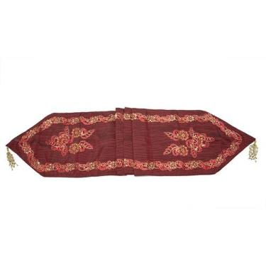 Imagem de Caminho de mesa seda vinho com pedraria 183 x 36 cm - FABIAMCE