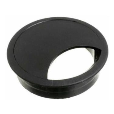 Imagem de Acabamento Passa Fio Mesa Computador Preto 46mm Kit 10 Pçs - Lianlegra
