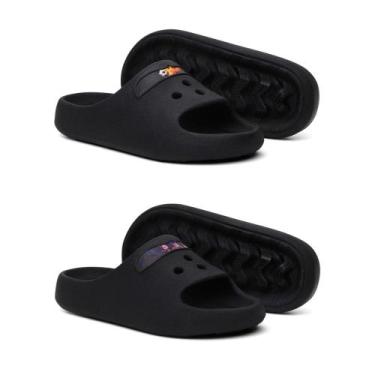 Imagem de Kit 2 Chinelo Slide Infantil Papete Confortavel Personagem Desenho Ani