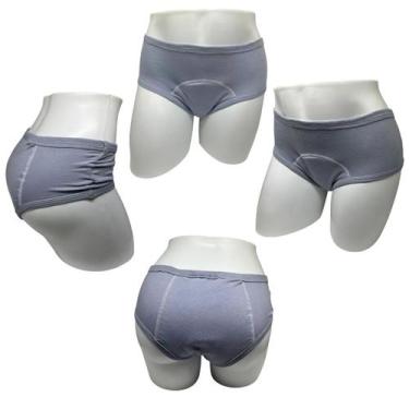 Imagem de Calcinha Absorvente Algodão Segura Escapes Urina 2un Cinza - Minha Est