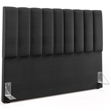 Imagem de Cabeceira Cama Box Casal Queen 160 Cm Dália W01 Facto Preto Metalizado - Lyam Decor