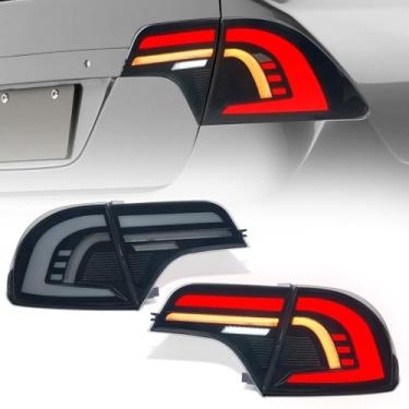 Imagem de tluuze Conjunto de luz traseira compatível com Honda Civic Sedan 2006-2011, lanternas traseiras para Civic Sedan de 4 portas de 8ª geração, lâmpada traseira com animação de inicialização, lado do