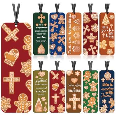 Imagem de Zhanmai 200 marcadores religiosos de Natal para estudantes, Jesus e pão de gengibre, para presente de Natal, escola dominical, professor, sala de aula, presentes para crianças