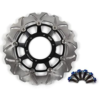 Imagem de Rotor de disco de freio dianteiro Arashi com parafusos de montagem para Honda CBR250R 2011-2013 ABS inclui, CBR300R 2011-2017 ABS, acessórios de substituição de motocicleta pretos