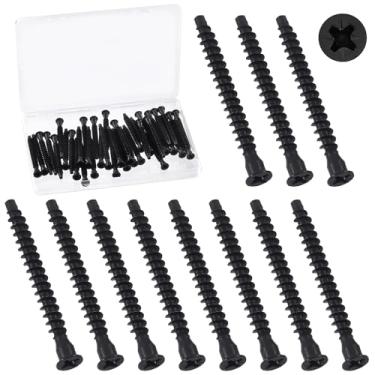 Imagem de Swpeet 40 peças M7 x 70 mm preto zinco chapeado aço carbono confirmat, kit sortido de parafusos de conexão de móveis auto-roscantes Phillips Drive escareado para montagem e montagem