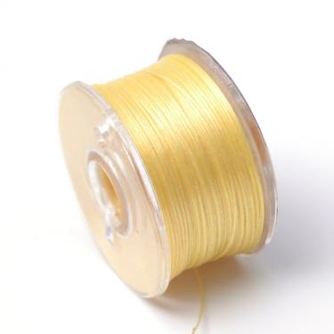 Imagem de 50 jardas/rolo 0,1 mm cordão de contas de nylon dourado chinês nó corda amizade cordão para artesanato DIY Kumihimo pulseiras macramê fabricação suprimentos