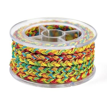 Imagem de 1 rolo de fio de nylon trançado de 12 camadas 5 mm material de fio de nylon redondo colorido cordão trançado para colar faça você mesmo, pulseira, joias, artesanato feito à mão, 2,19 a 3,28 m (2 a 3 m