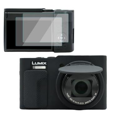 Imagem de VOVMOEYA Capa de câmera para Lumix ZS99, capa de silicone para câmera ZS99, com protetor de tela ultrafino de 0,25 mm para Panasonic Lumix ZS99, com alça de mão