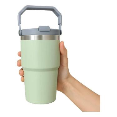 Imagem de Garrafa Térmica 600Ml Flip Squeeze Alça Canudo Academia