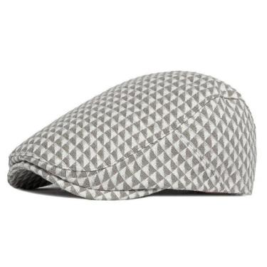 Imagem de Boina Retrô Unissex Plana Ideal Protetor Gorro Espinha De Peixe Hera Cinza