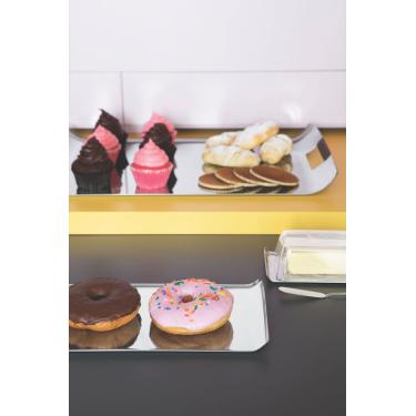 Imagem de Bandeja Inox Tramontina Quadrata Retangular 38x17 cm