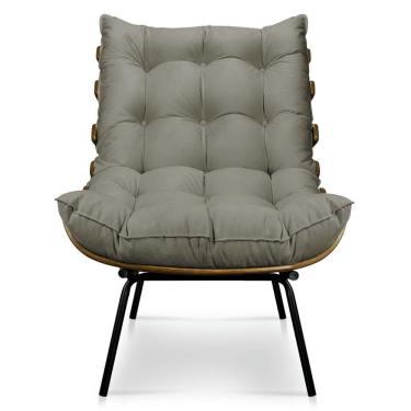Imagem de Poltrona Decorativa Costela Sala Escritório Suede Cappucino