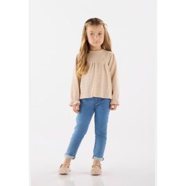 Imagem de Blusa Infantil Manga Longa em Malha Plissada Up Baby, Off, White, 12