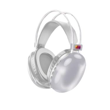 Imagem de Fone De Ouvido Sem Fio Bluetooth V5.3 Com LED RGB Headset Bluetooth Disco Pulse PG580 Fone De Ouvido Sem Fio com Luzes Led (Branco) - YODHE