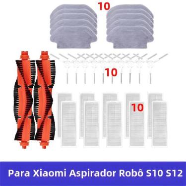 Imagem de Peças de Filtro e Escova Lateral para Robô Aspirador Xiaomi S10/S12/T1