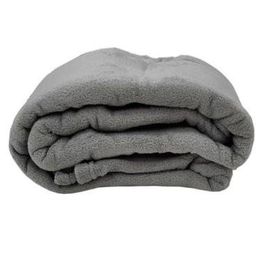 Imagem de Manta Casal Quarto Jolitex Unicolor Macia 180x220cm, Niquel, Casal