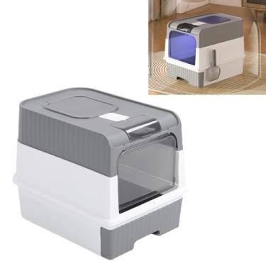 Imagem de Tnfeeon Grande Caixa de Areia Inteligente para Gatos Fechada, Luz Ultravioleta e Bandeja de Gaveta Removível, Com Filtro Substituível para Controle de Odor, Material PP Durável para
