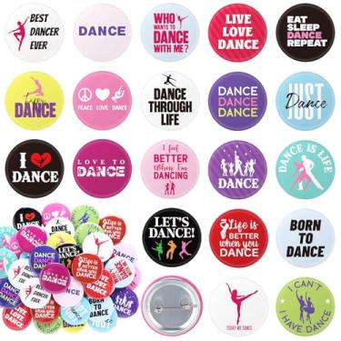 Imagem de Huquary 80 peças de alfinetes de dança de 1,5 polegadas Obsessed Tap Ballet Jazz Pin botão traseiro emblemas em massa para lembrancinhas de festa de dança presentes