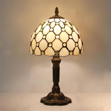 Imagem de Luminária de mesa vintage americana com LED, personalizada e criativa, para sala de estar, escritório, quarto infantil, casa de campo ou hotel, com vidro colorido (Estilo 42)