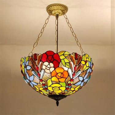 Imagem de Luminária pendente contemporânea de vidro colorido com LED, estilo americano luxuoso e criativo, para sala de estar, restaurante, quarto, hotel, casa de campo, corredor, café, bar ou escada