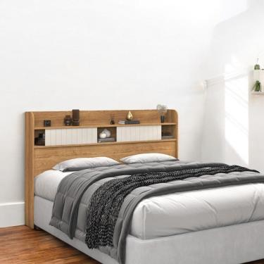 Imagem de Cabeceira Com Prateleiras Nyce Casal Freijó E Off White