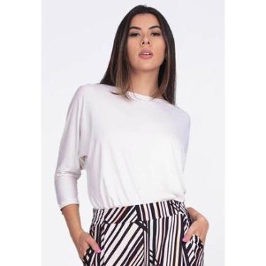 Imagem de Blusa Morcego Ampla Manga 3/4 Off White - M - Veste do 40 ao 44-Feminino