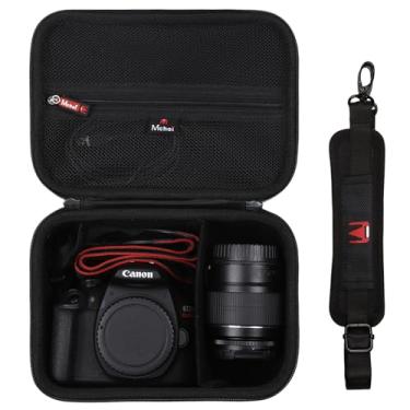 Imagem de Mchoi Capa de câmera compatível com Canon EOS Rebel T7 / R100 / R50 / R5 / R6 Mark II / R7 / R8 / 90D / 5D Mark IV, câmera DSLR, lente, com alça de ombro (preto)