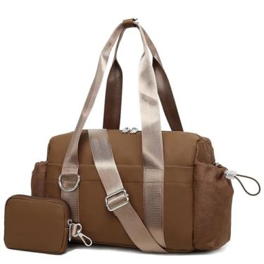 Imagem de ERTUNA Mini bolsa de ginástica para uso diário, bolsa pequena com compartimento com zíper, impermeável, bolsa de viagem fofa, bolsa de mão de treino com alça de ombro removível e carteira de moedas