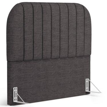 Imagem de Cabeceira Cama Box Queen Estofada Orgânica 160cm Alice W01 Linho Cinza Escuro - Lyam Decor