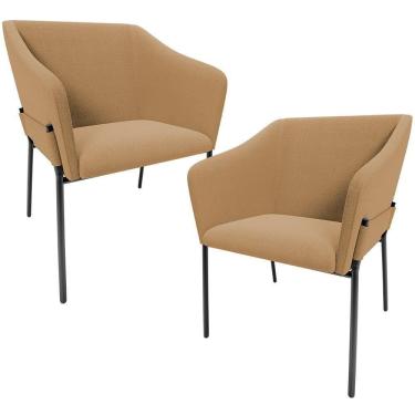 Imagem de Kit 2 Cadeiras Para Sala De Jantar Estar Living Olívia L02 Bouclê Mostarda - Lyam Decor