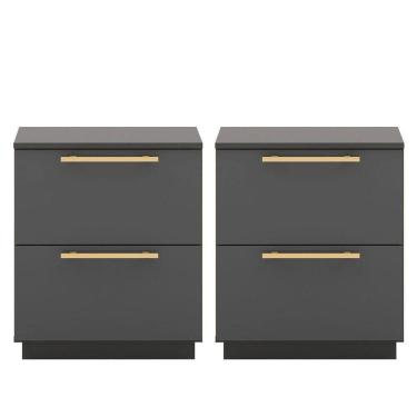 Imagem de Kit 2 Mesas De Cabeceira 2 Gavetas Mdp Debai Alasca