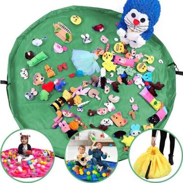 Imagem de Saco Organizador de Brinquedos com Tapete Infantil Verde - Apparatos
