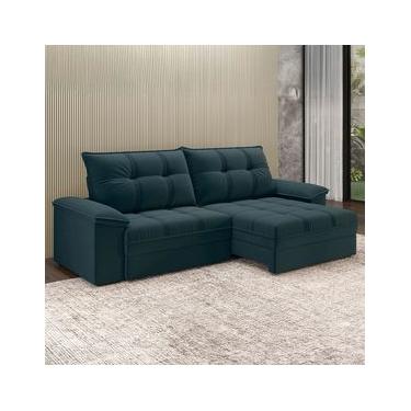 Imagem de Sofá Retrátil e Reclinável 4 Lugares 2,60m Revestimento Suede com Molas Ensacadas Luizzi California Soft