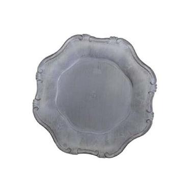 Imagem de Kit Sousplat Mesa Posta Cinza 33cm 2 Lugares Jantar Luxo