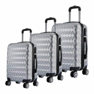 Imagem de Kit 3 Malas De Viagem Bordo mais Média e Grande Em Abs Com Rodinhas 36