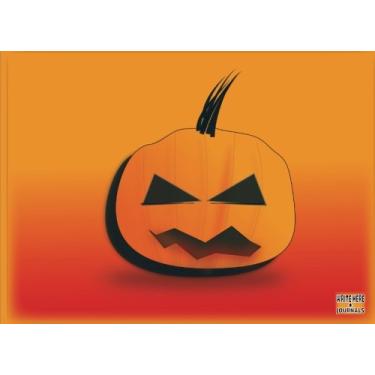 Imagem de Write Here Journals: Halloween Journal Edition Custom Journal Lined Paper 100 Pages 8.25"x6" Glossy Cover Finish Mean Pumpkin