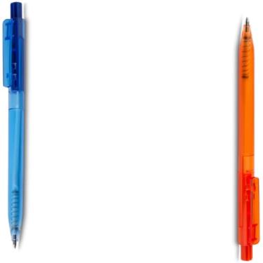 Imagem de Caneta Esferográfica Retrátil Azul, Plástico, 0.5mm, Ambidestra, 1 Unidade design moderno (Azul e Laranja 2)