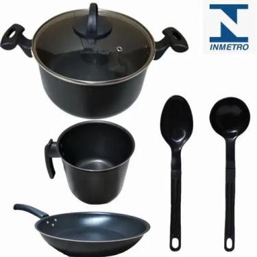 Imagem de Conjunto Teflon Antiaderente Grande 3 Peças + 2 Espátulas - Mandacaru 