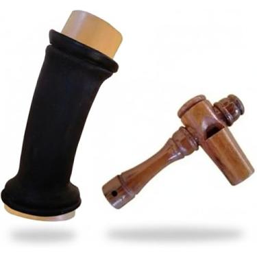 Imagem de Apito Inhambu Açu + Apito Aracuã com Fole Pios em madeira profissionais