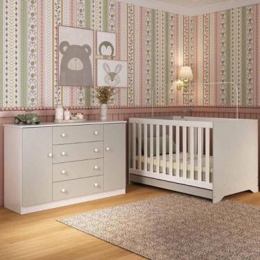 Imagem de Berço Americano 3 em 1 com Cômoda 2 Portas 4 Gavetas Encanto Multimóve