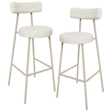 Imagem de Kit 02 Banquetas Alta Bar Cozinha Sala De Jantar Aço Milão Arena L02 L