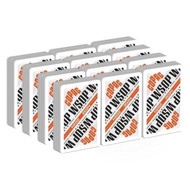 Imagem de Copag 2024 WSOP World Series of Poker 100% Plastic Playing Cards, Modern Design Bridge Size Regular Index Orange Color- 12 Single Decks