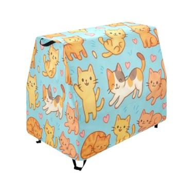 Imagem de Qilmy Cute Cartoon Cats Kids Water Table Cover, Duty Waterproof Patio Table Covers for Outdoor Toddler Splash Tables, UV Resistant & Dustproof Play Table Protector, Cover Only