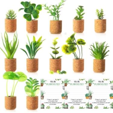 Imagem de Janinka 12 Sets Employee Appreciation Gifts Bulk Coworkers Thank You Gifts Thanksgiving Mini Plant Fridge Magnets Inspirational Cards Organza Bags Gift for Staff Teacher Medical Assistant
