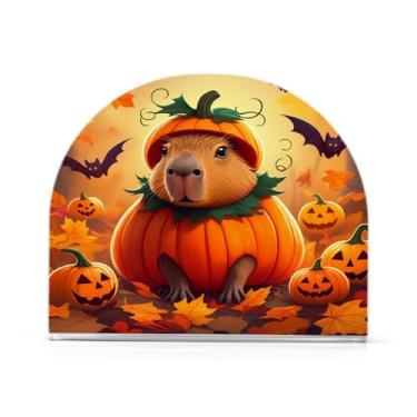 Imagem de Qilmy Porta-guardanapos de acrílico capivara de Halloween, suporte de guardanapo de coquetel de plástico transparente para mesas de restaurante de cozinha, 2 peças