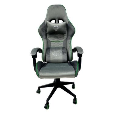 Imagem de Cadeira Gamer Ergonômica Escritório Cinza Com Verde